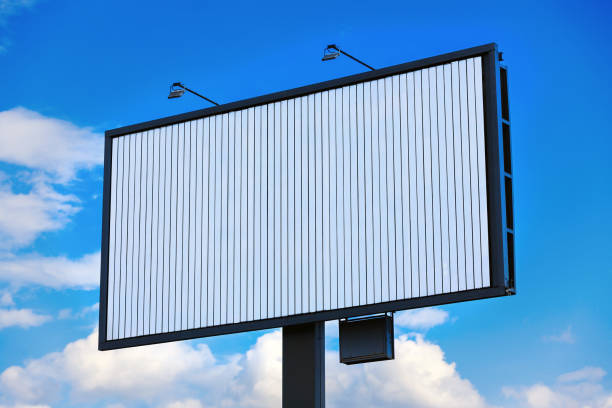 Large billboard structure against a blue sky